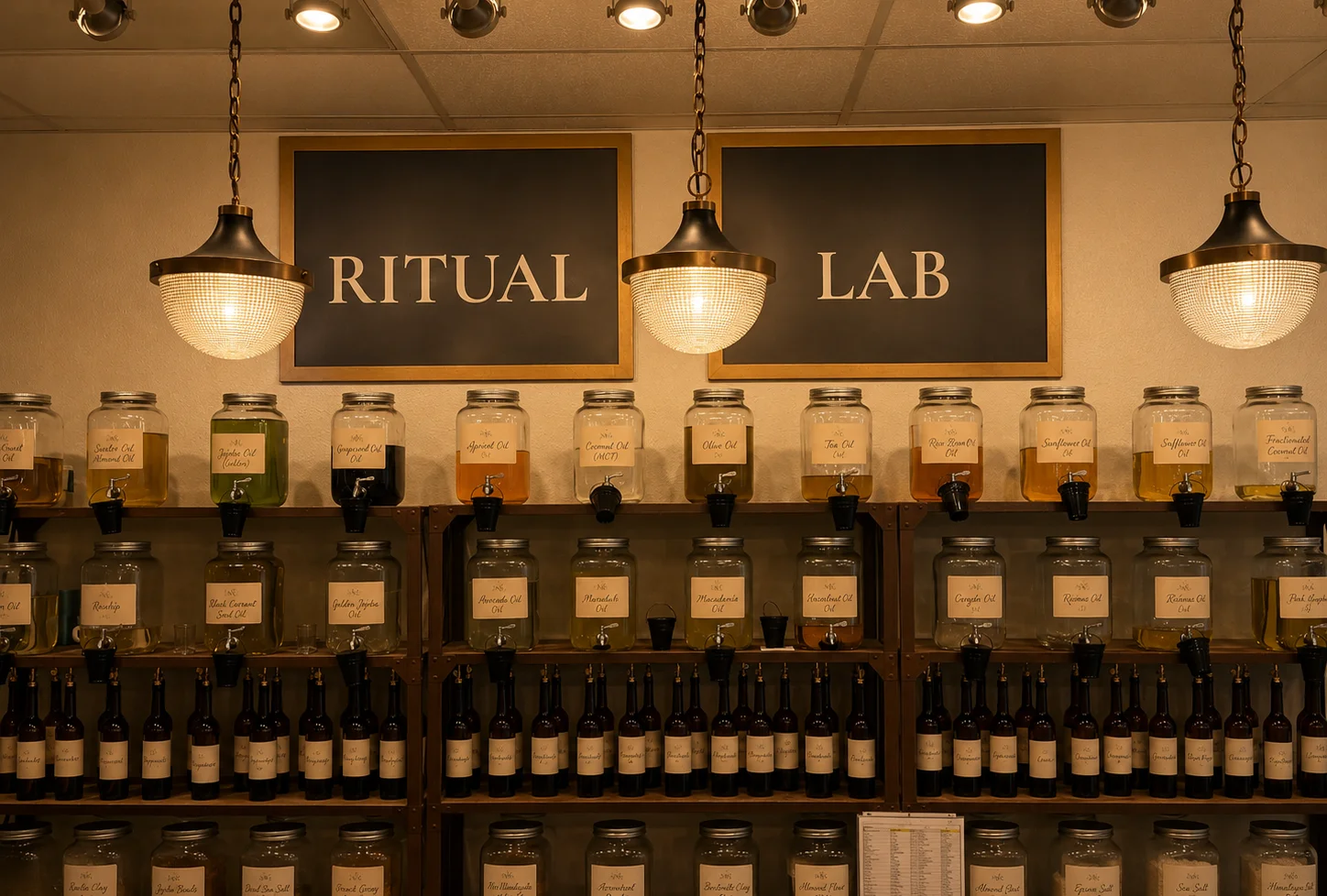 Ritual Lab inside Magnolia Ritual, where guests gather for hands-on workshops and creative experiences in Magnolia, Texas.