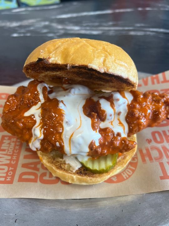 Hot Buffalo Chicken Sando & Fries | Howlin' Dom's Hot Chicken