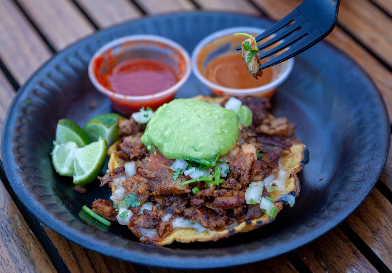 A loaded Vampiro with a healthy dose of guacamole on top