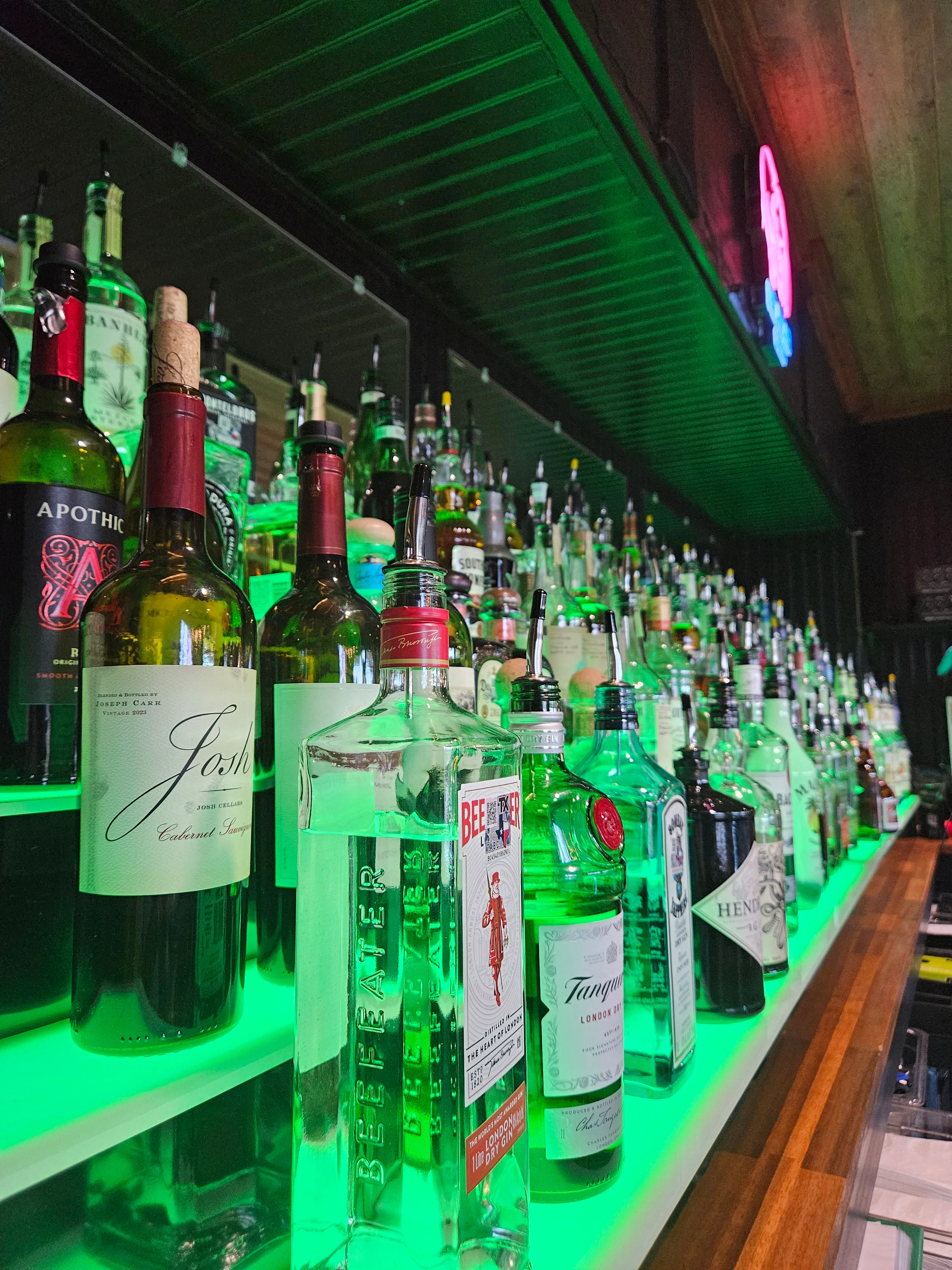 Liquor shelf of bar