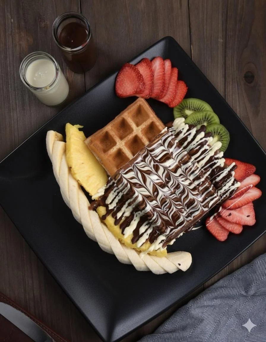 Dubai chocolate crepe with pistachio topping