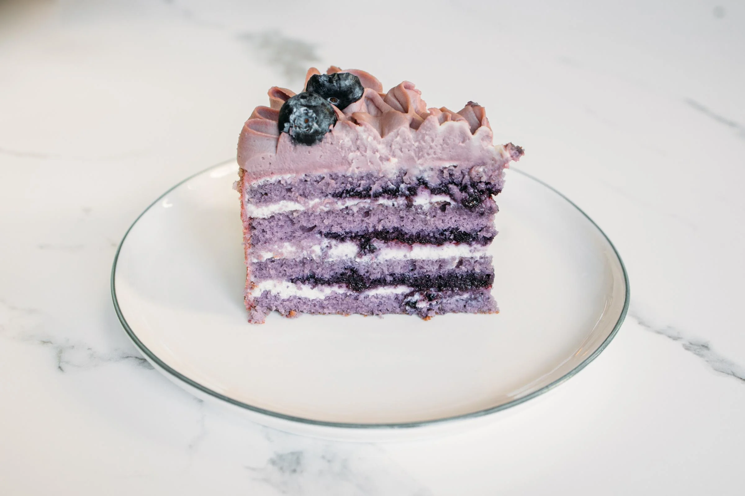 Slice Blueberry Lemon Cake