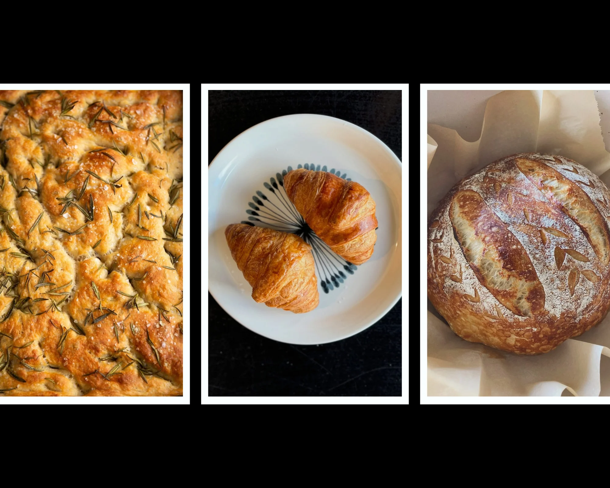 Artisan focaccia, buttery croissants, and rustic sourdough bread