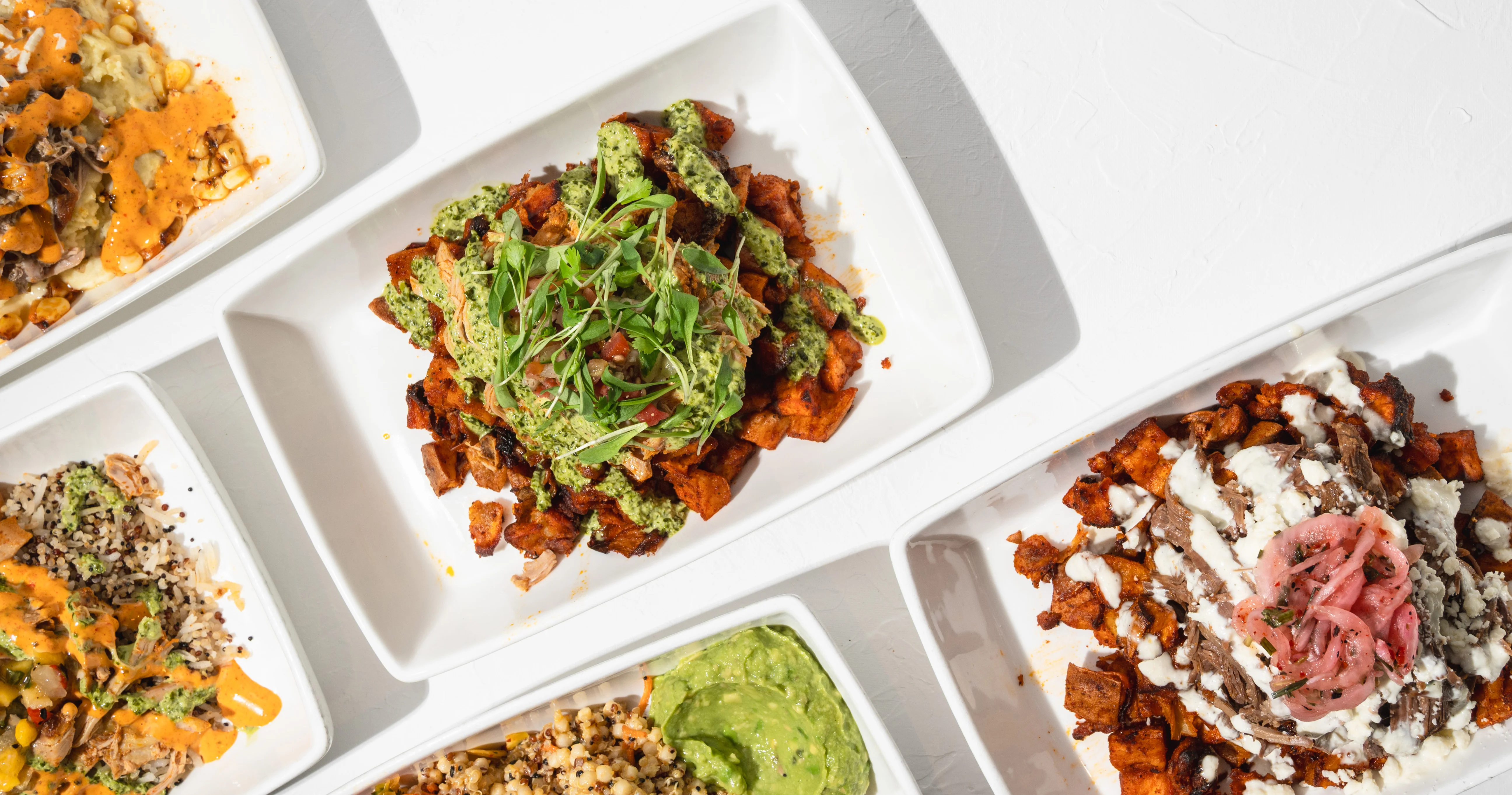 Vibrant Mexican nachos topped with fresh ingredients and sauces