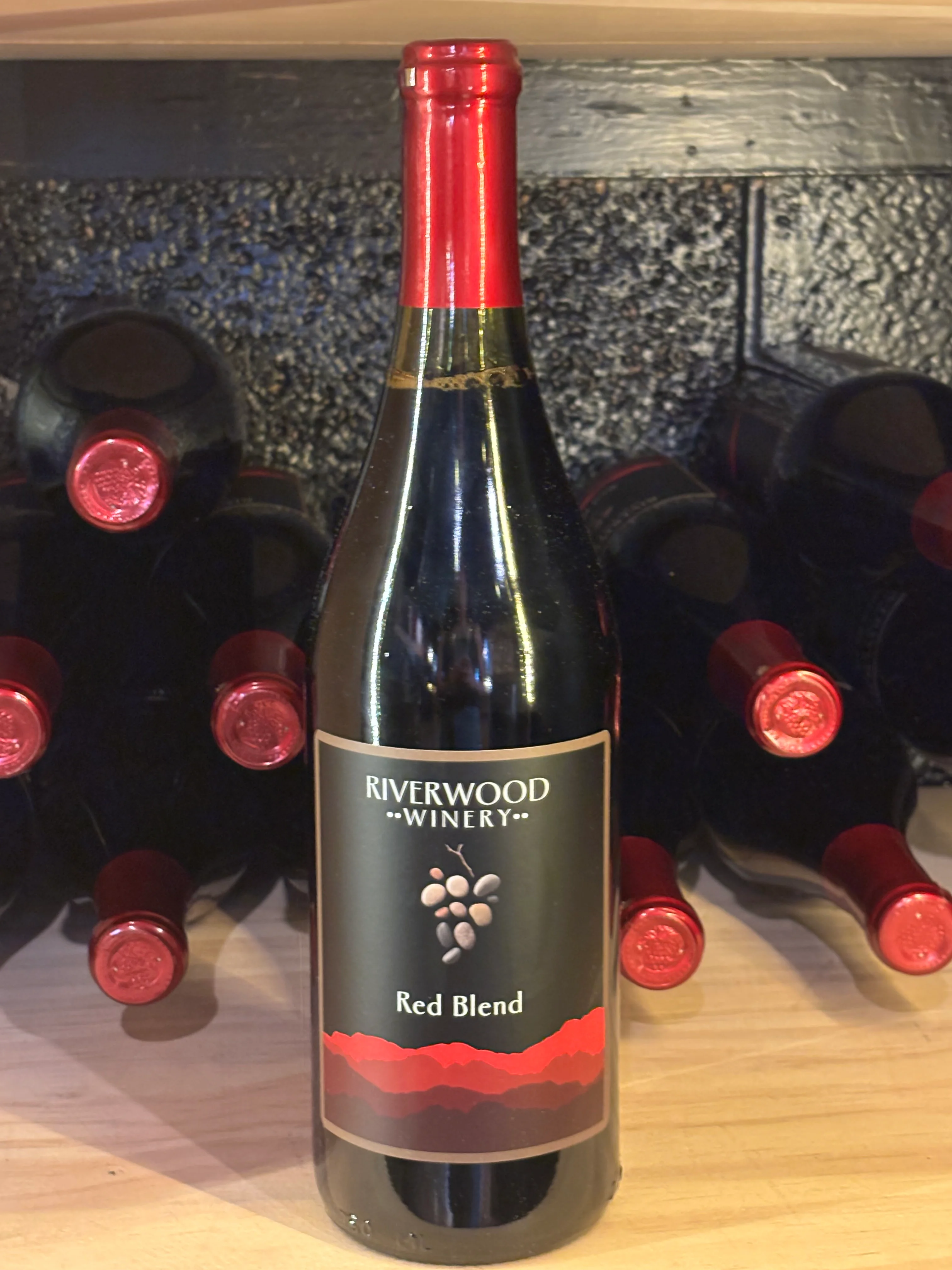 Bottle of Riverwood Winery Red Blend wine