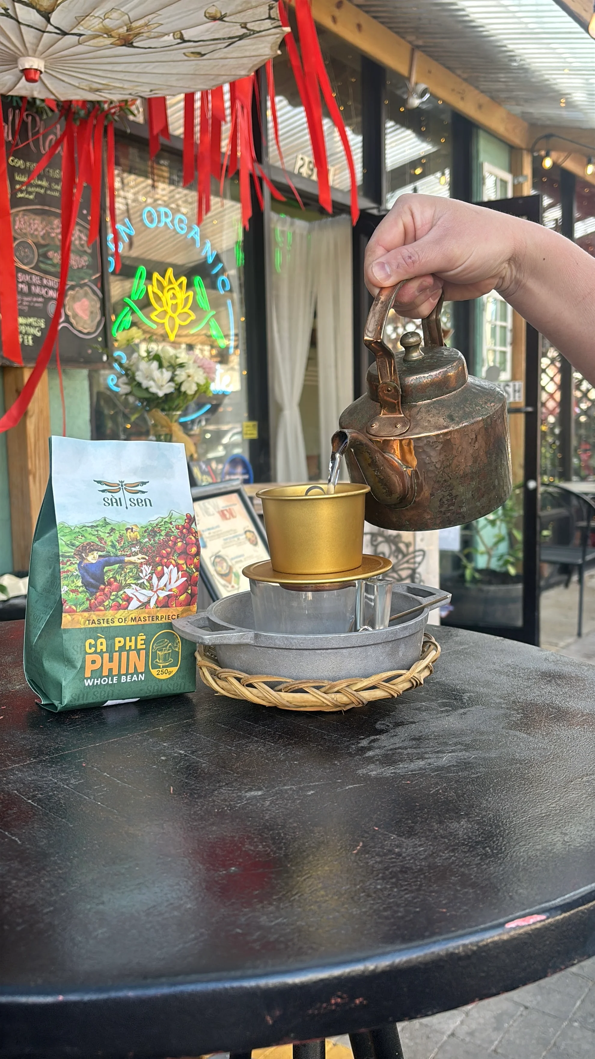 organic Vietnamese coffee phin brewing Richmond VA -Sen Organic