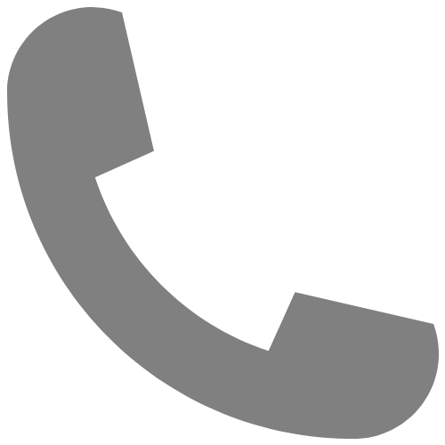 Iconic telephone symbol in gray color