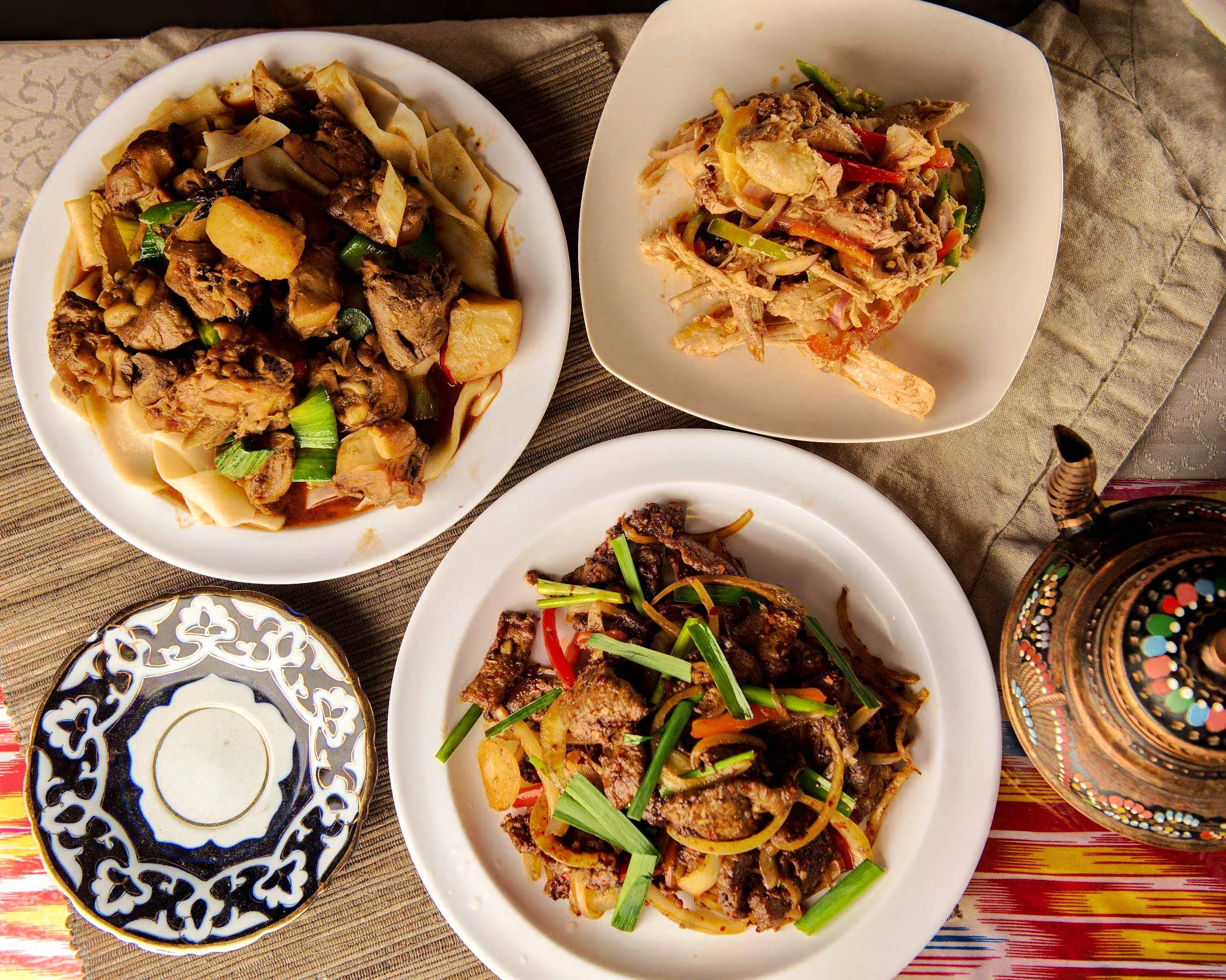Moroccan chicken tagine served with vegetables