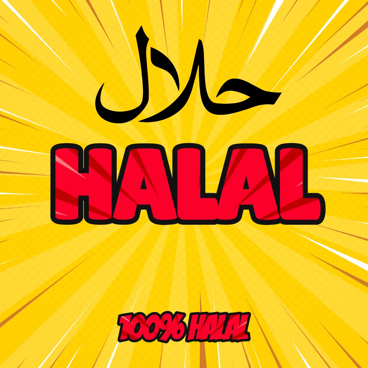 Superhero character promoting halal food