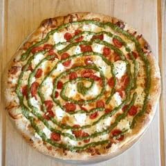 Delicious pepperoni and sausage pizza with green peppers