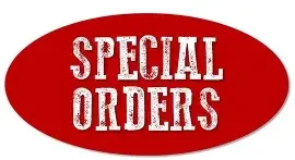 Special order menu item displayed on a restaurant table