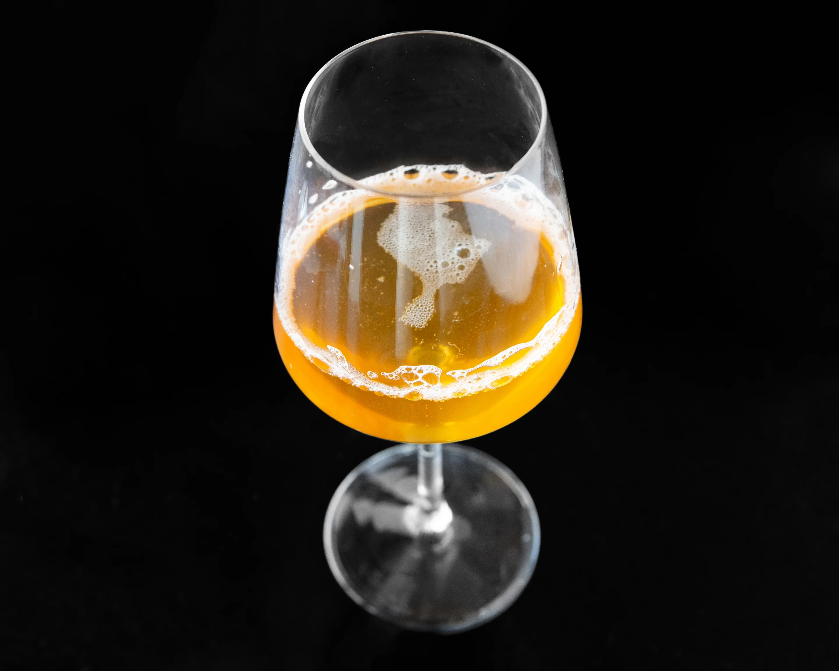 Craft beer in a glass with bubbles