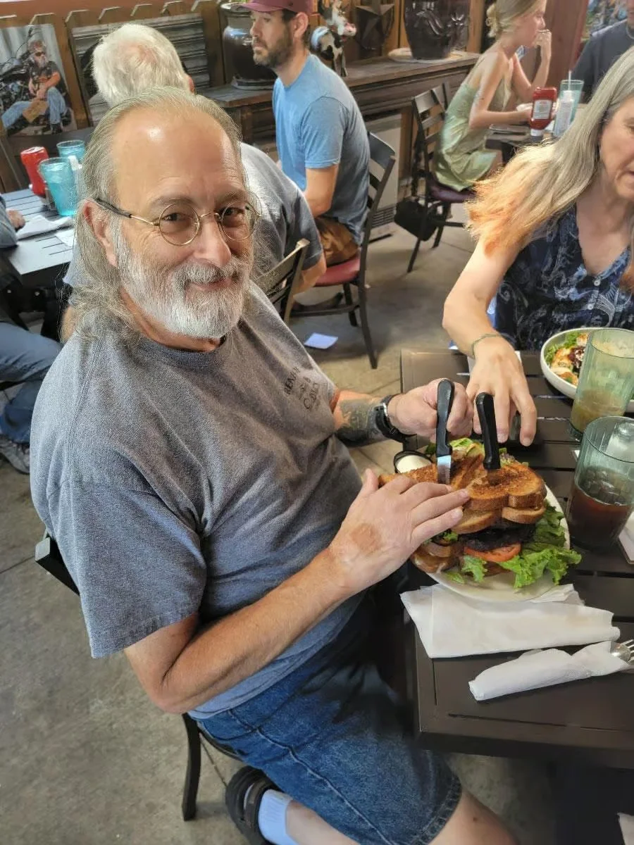 Hearty burger with toasted bread in a casual dining setting