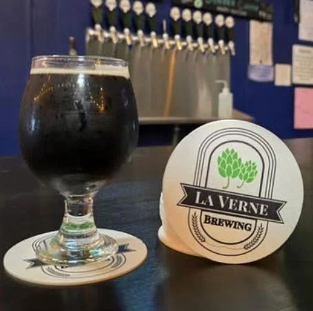 Craft beer served in a glass at La Verne Brewing