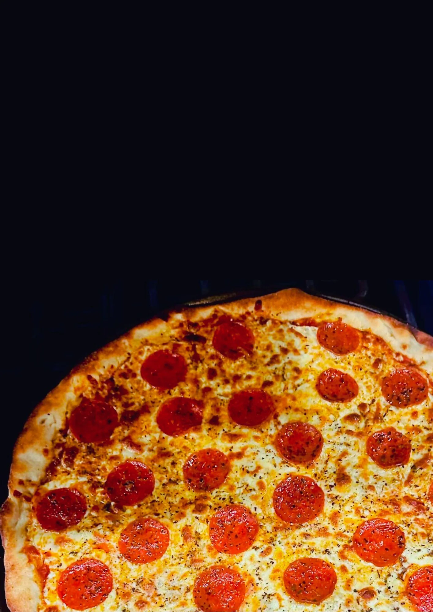 Classic pepperoni pizza with a golden crust