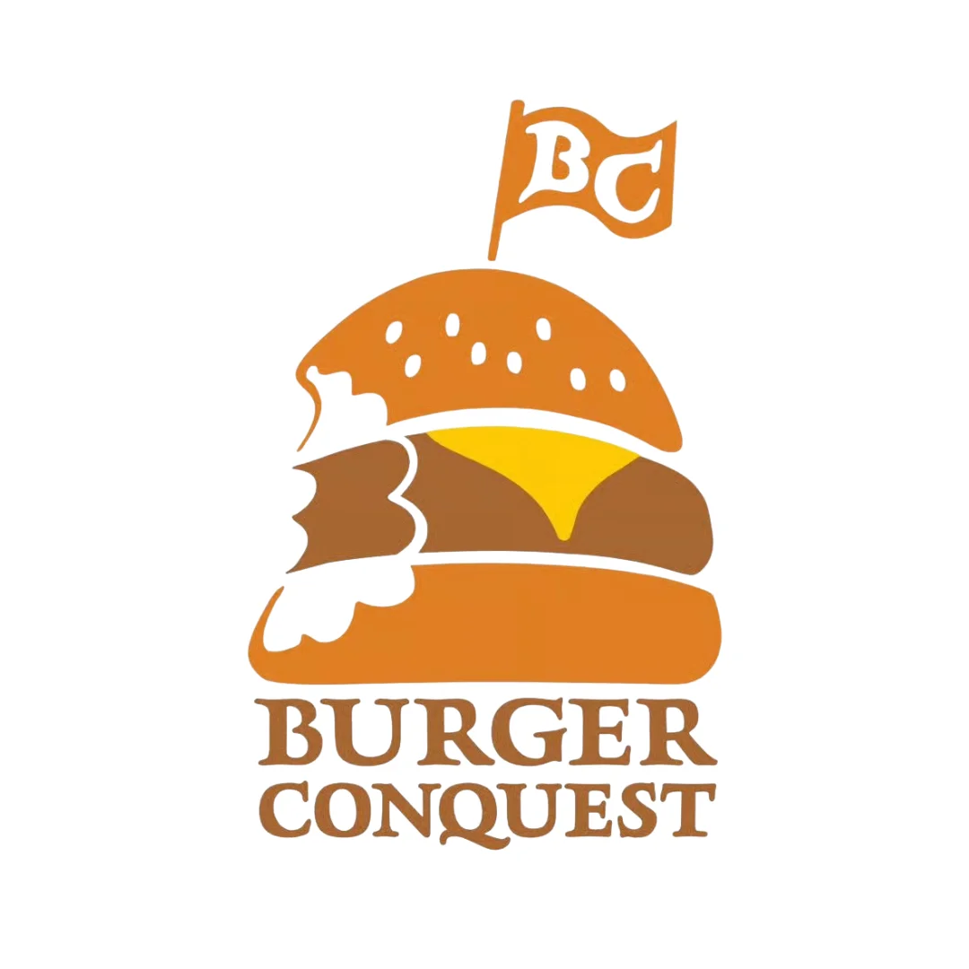 Logo of Burger Conquest featuring a stylized burger