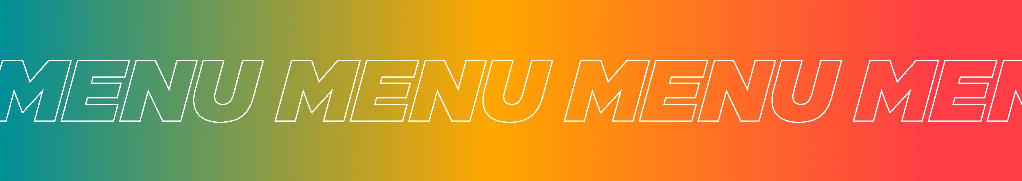 Colorful graphic design featuring the word 'MENU'