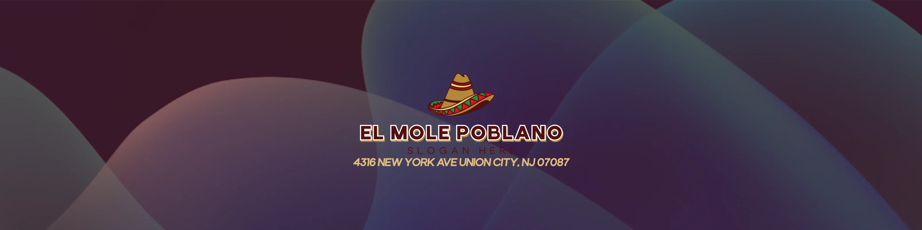 Colorful logo of El Mole Poblano restaurant in Union City, NJ