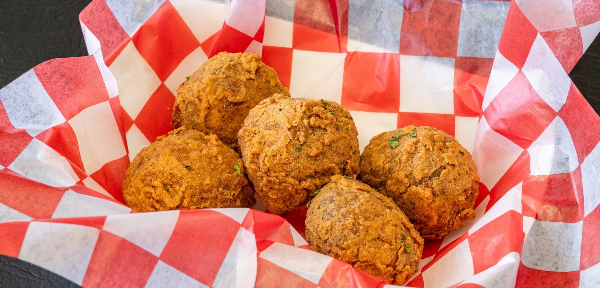 Delicious boudin balls served at Southern Boys Po' Boy Factory