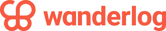 Wanderlog logo in orange and black colors.