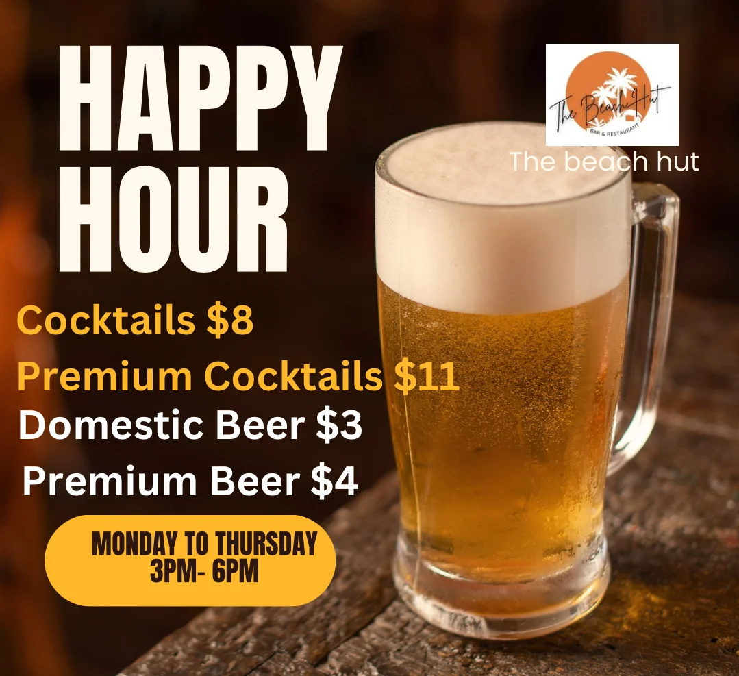 happy hour cocktails and beers