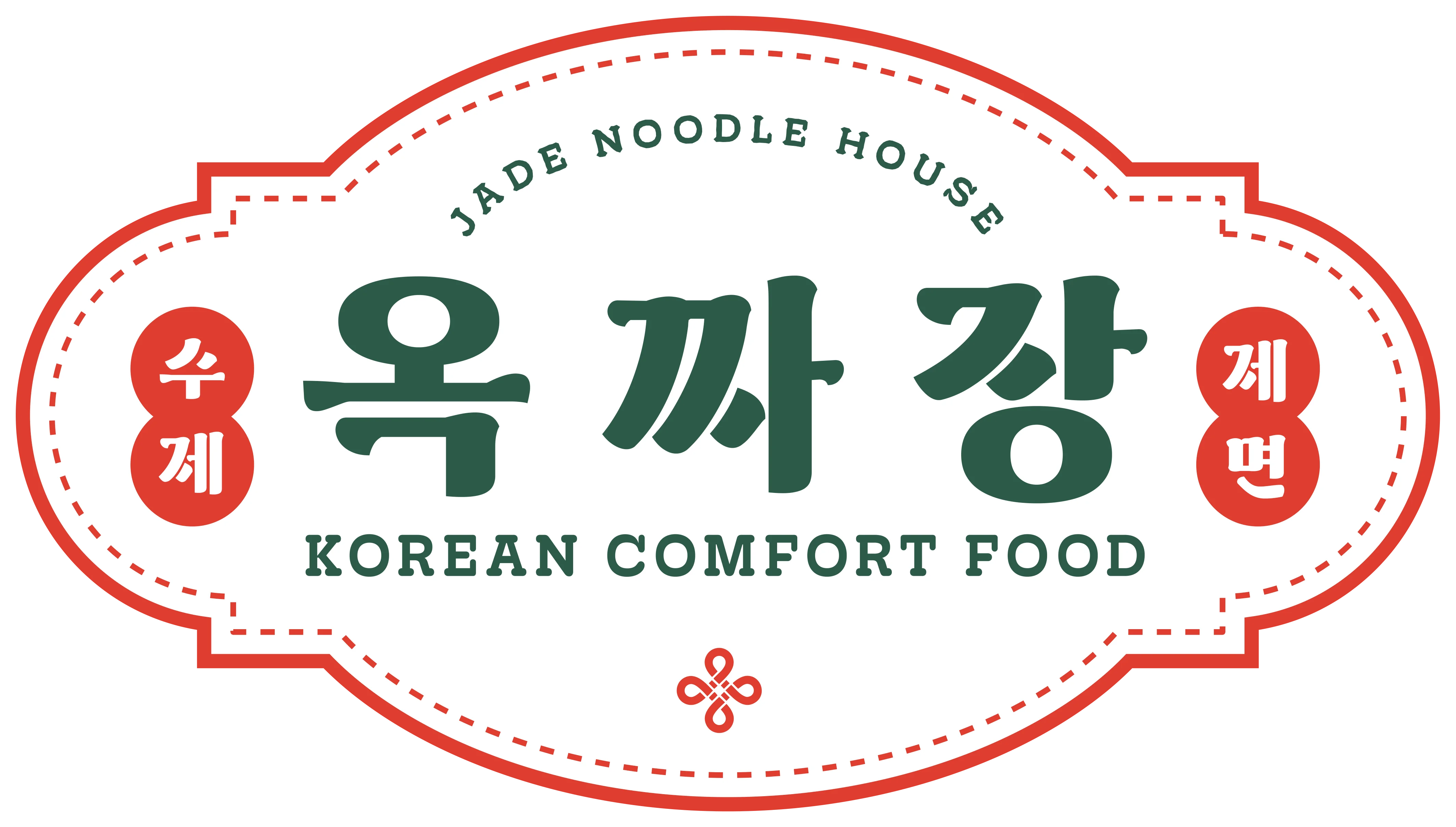 Logo of Jade Noodle House featuring a rabbit and Korean comfort food theme