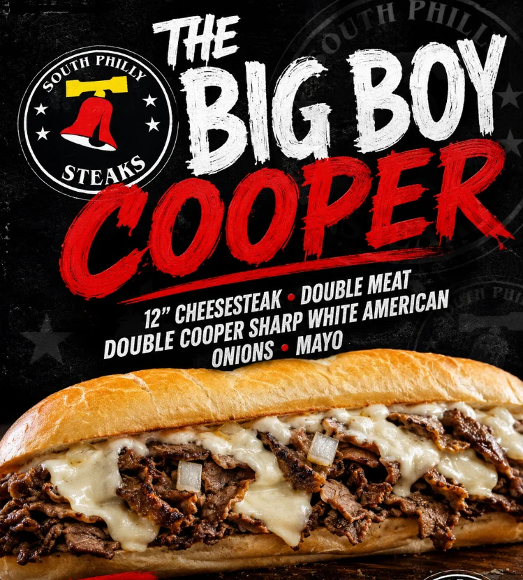Philly cheesesteak sandwich with double meat and cheese