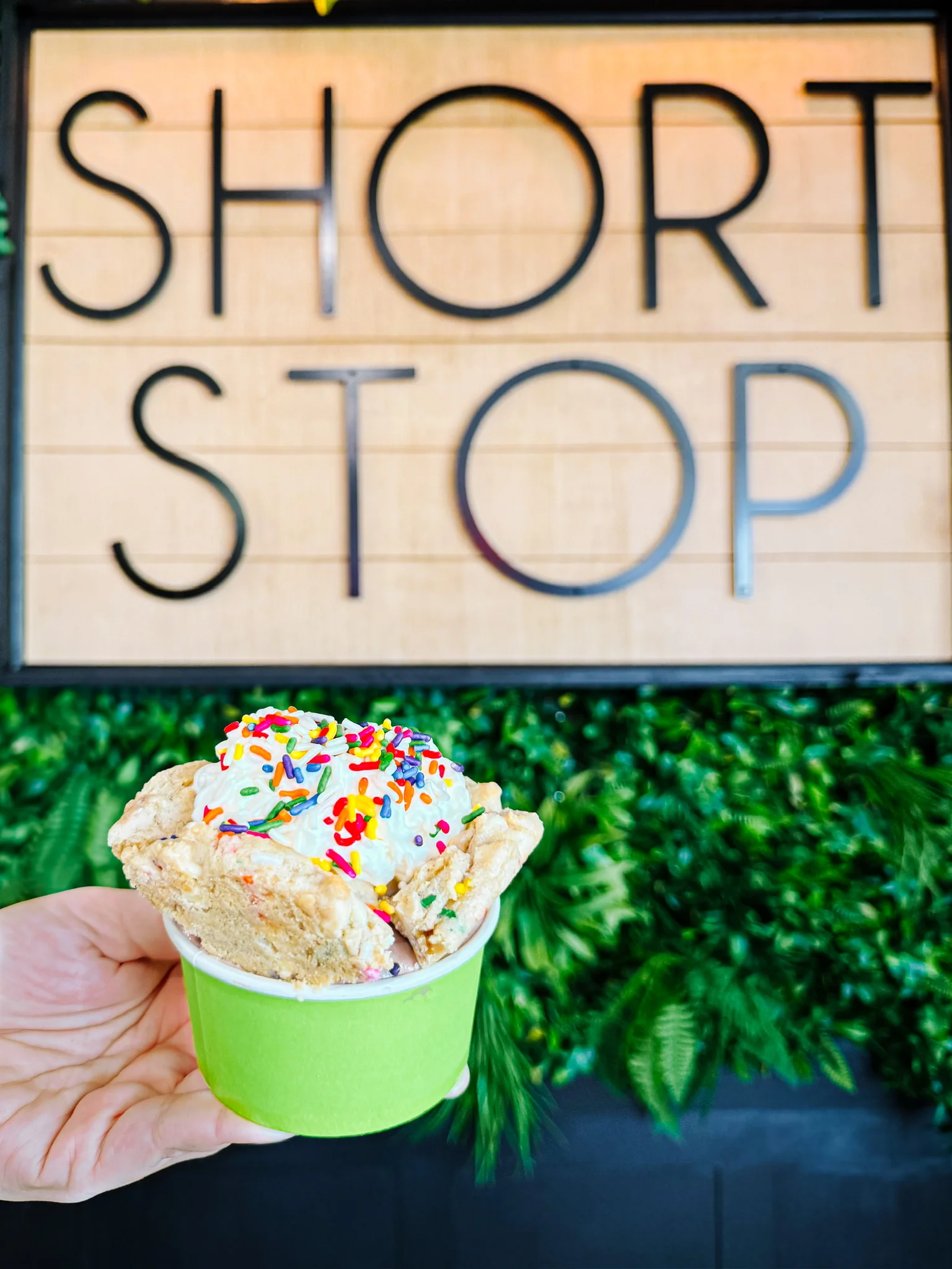 Ice cream cookie cup with sprinkles at Short Stop
