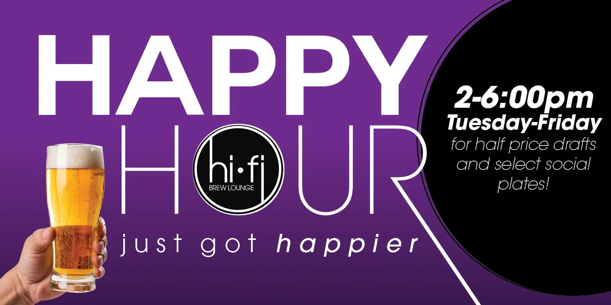 Happy Hour Menu at HiFi Brew Lounge in Valley Junction, West Des Moines