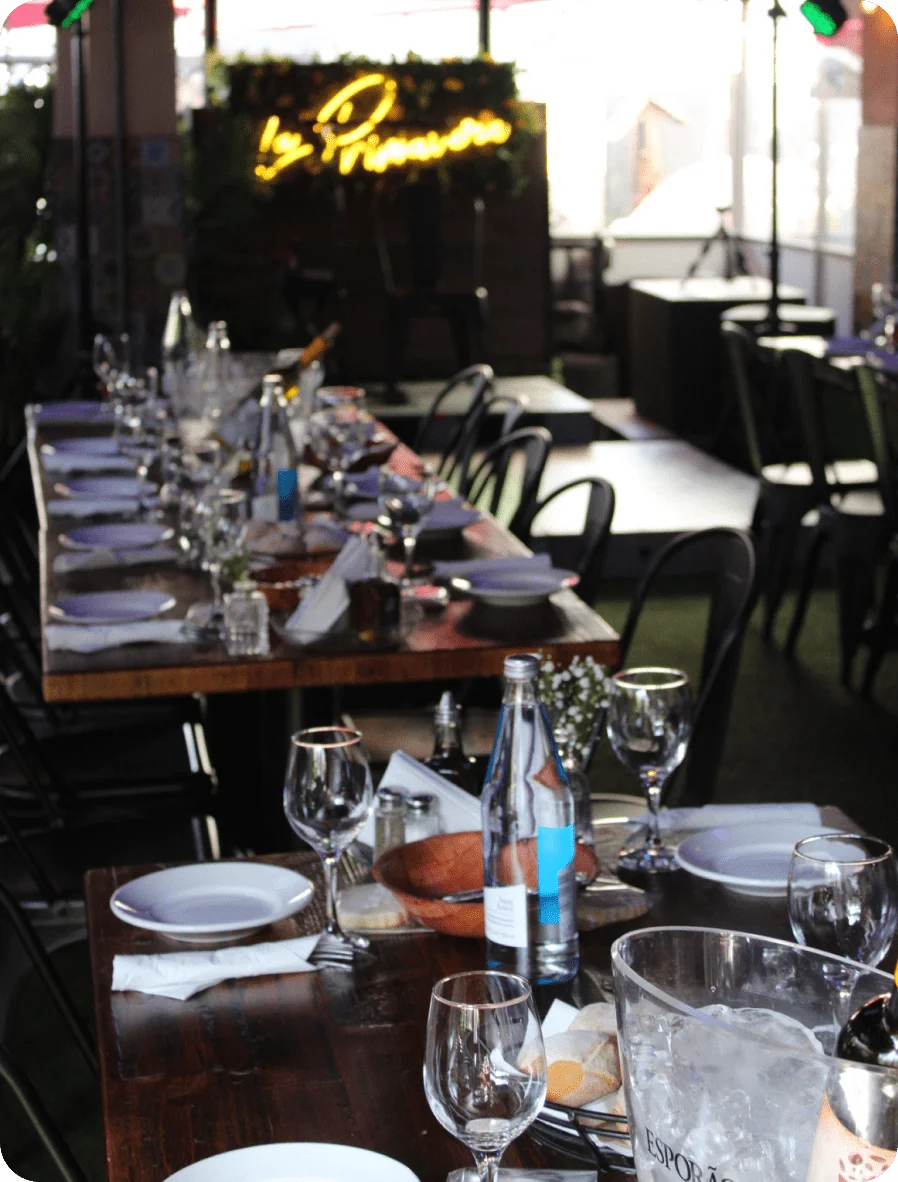 Set tables at the Standard Cafe