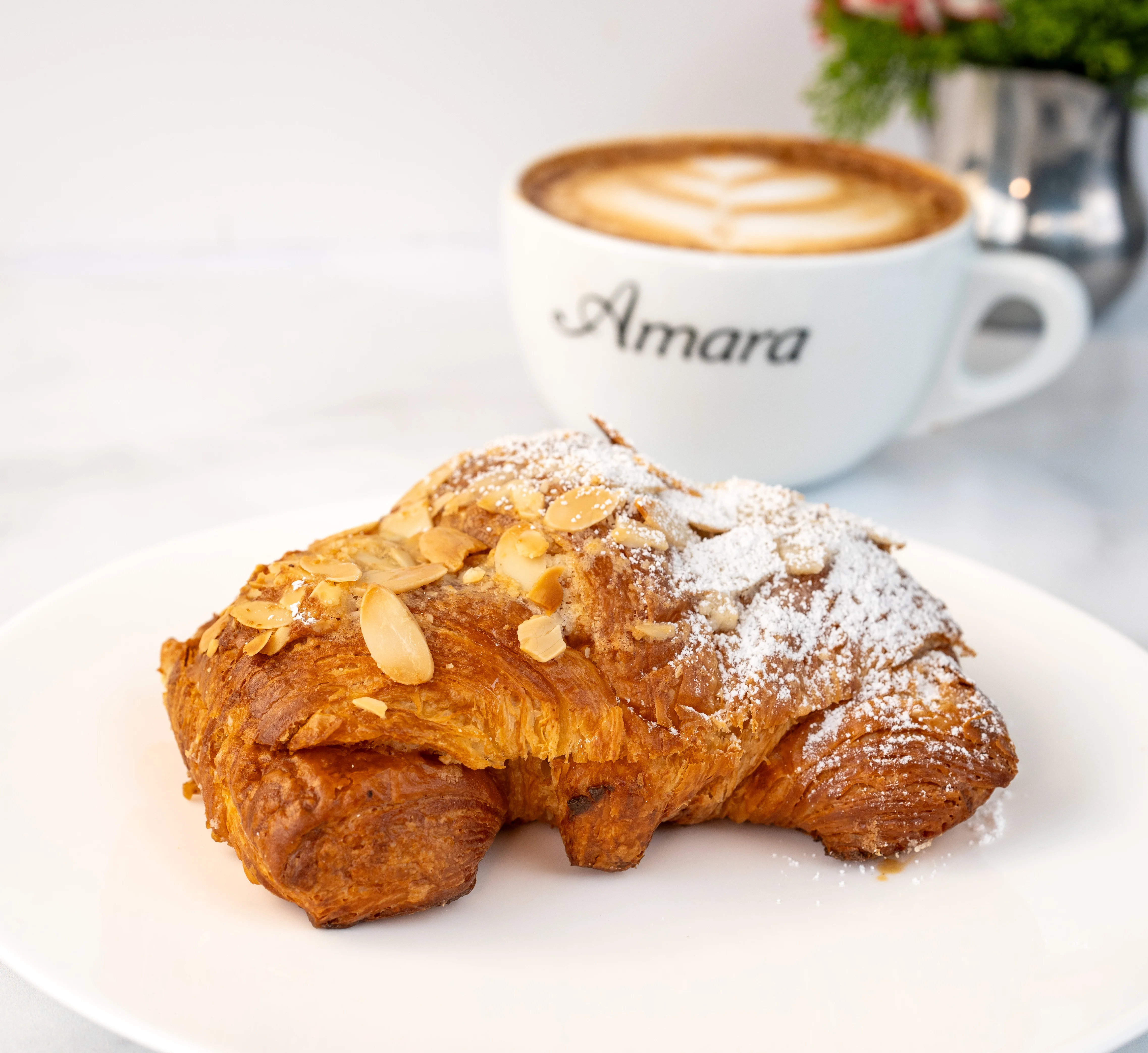 Almond Croissant and Coffee