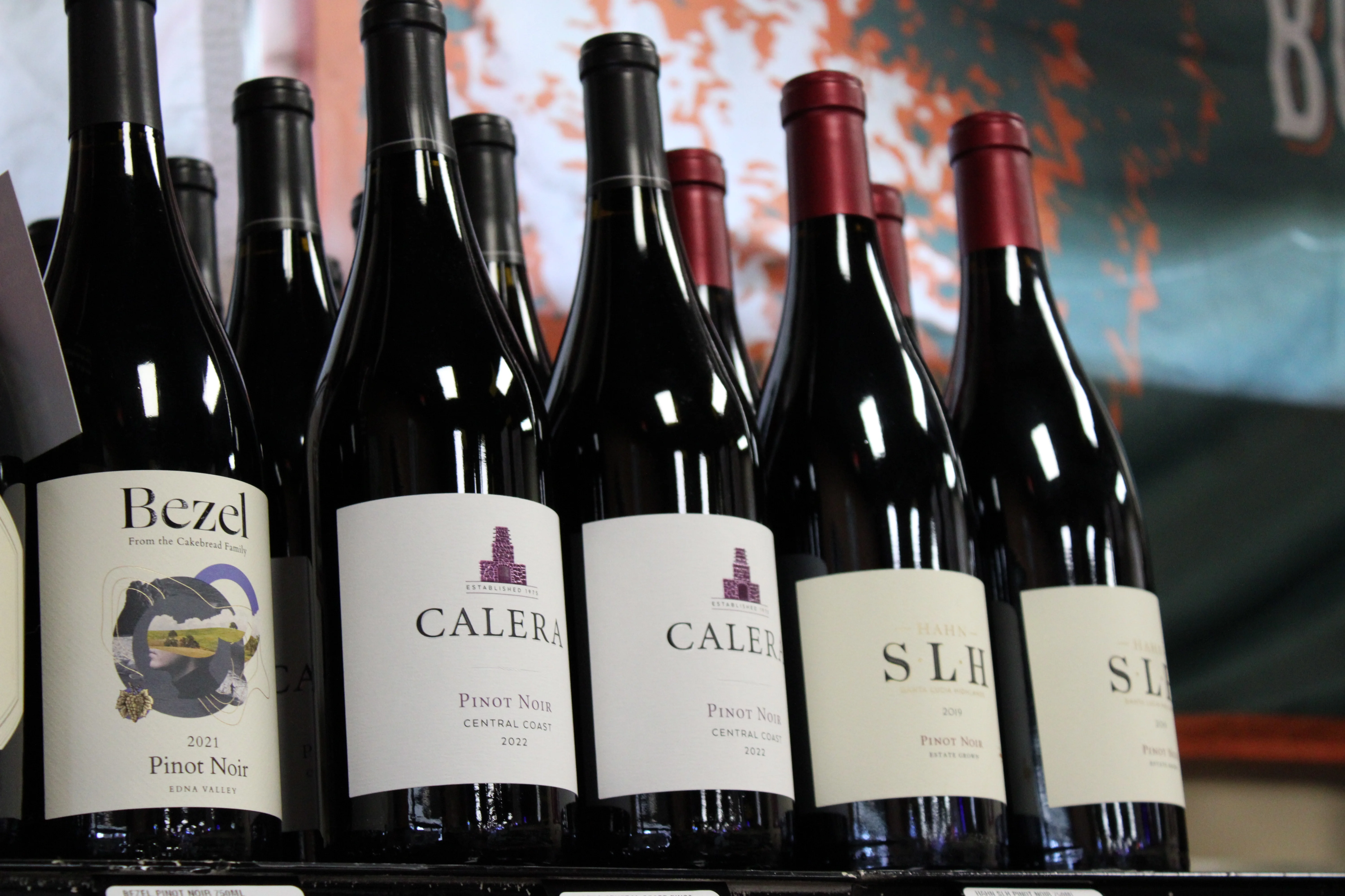 Selection of Pinot Noir wines on display