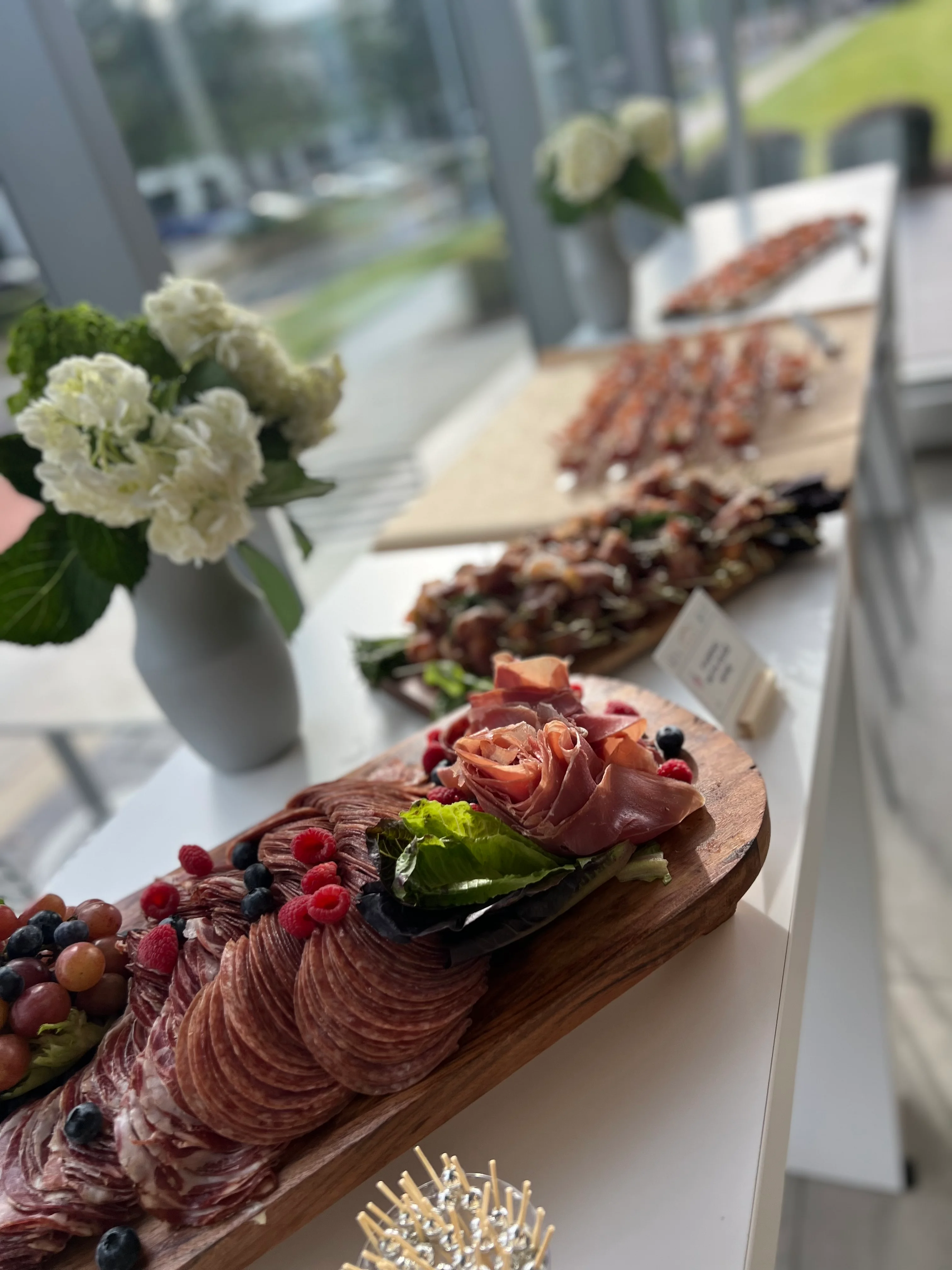 Artisanal charcuterie board with fresh fruits