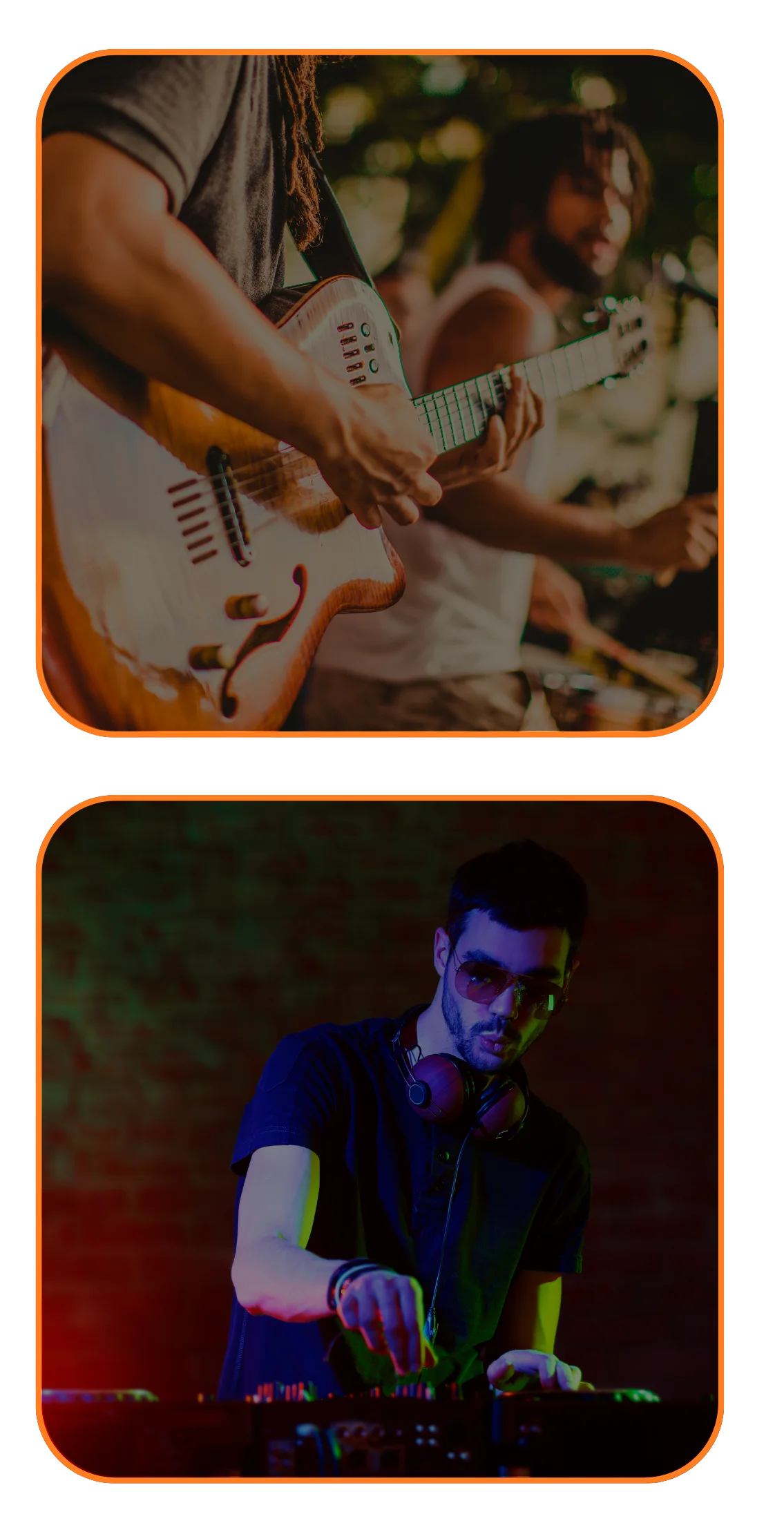 A DJ performing at a restaurant event with colorful lights and a lively atmosphere.