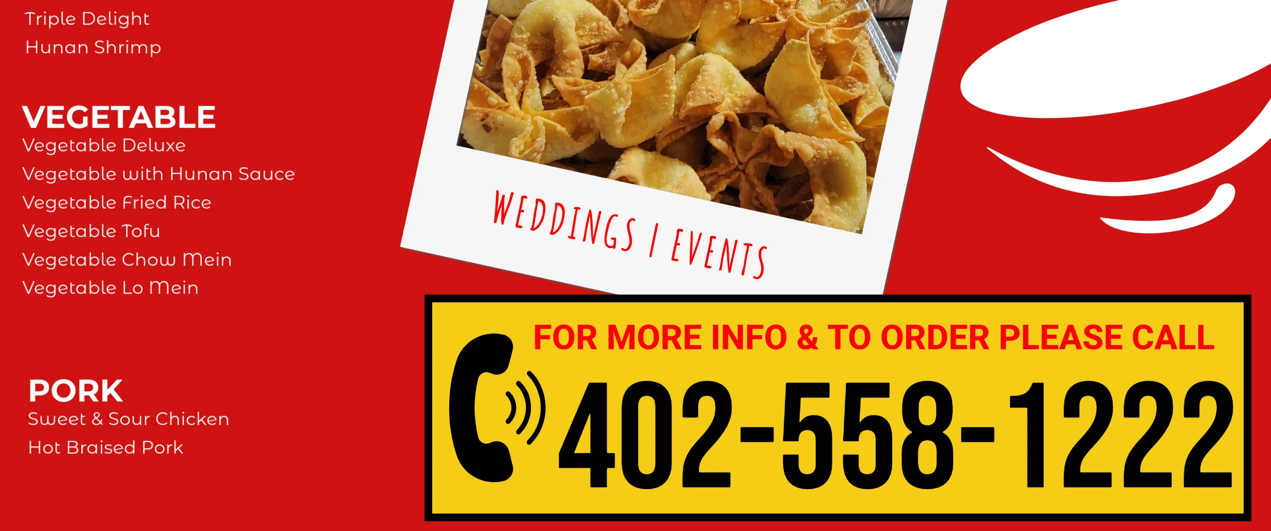Rice bowl catering menu