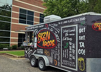 Colorful taco food truck with vibrant graphics