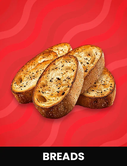 Toasted Italian bruschetta slices with herbs