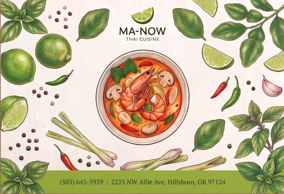 Gift card for authentic Thai cuisine at Ma-Now restaurant