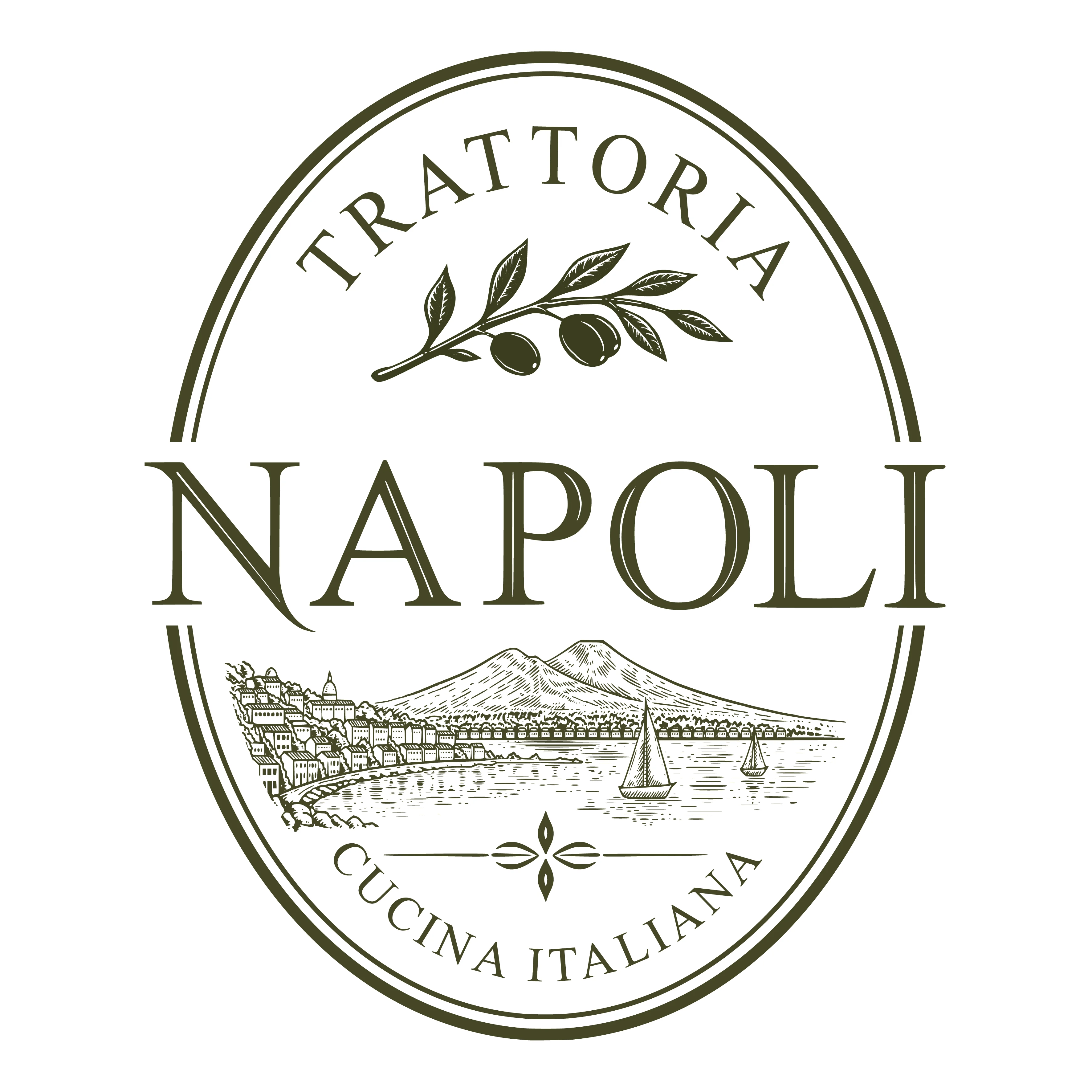 Chef presenting pasta and Margherita pizza at Trattoria Napoli