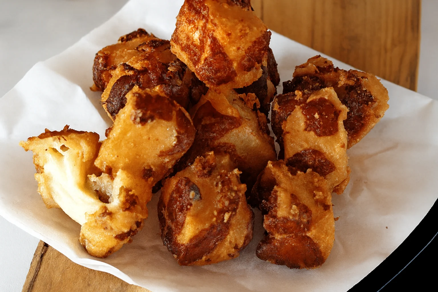 Beer-Battered Cheese Cubes
