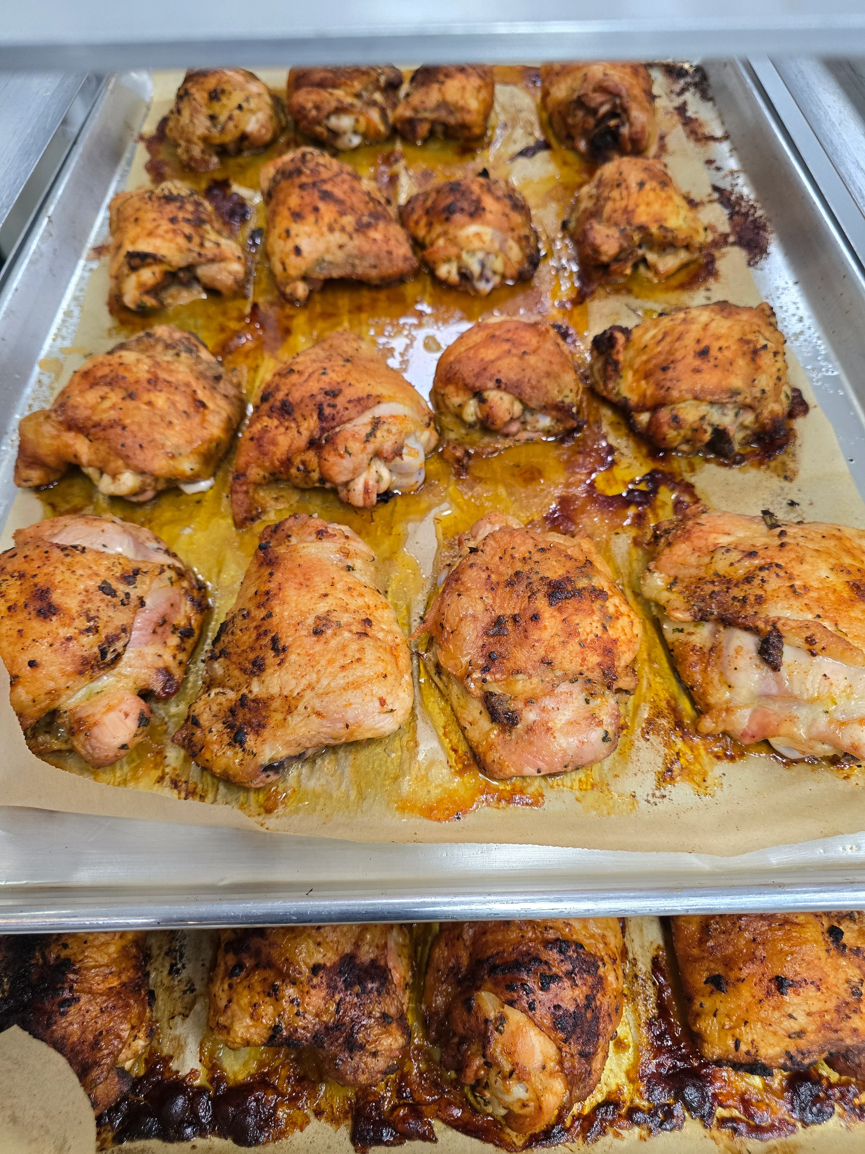 Oven-roasted chicken thighs with spices