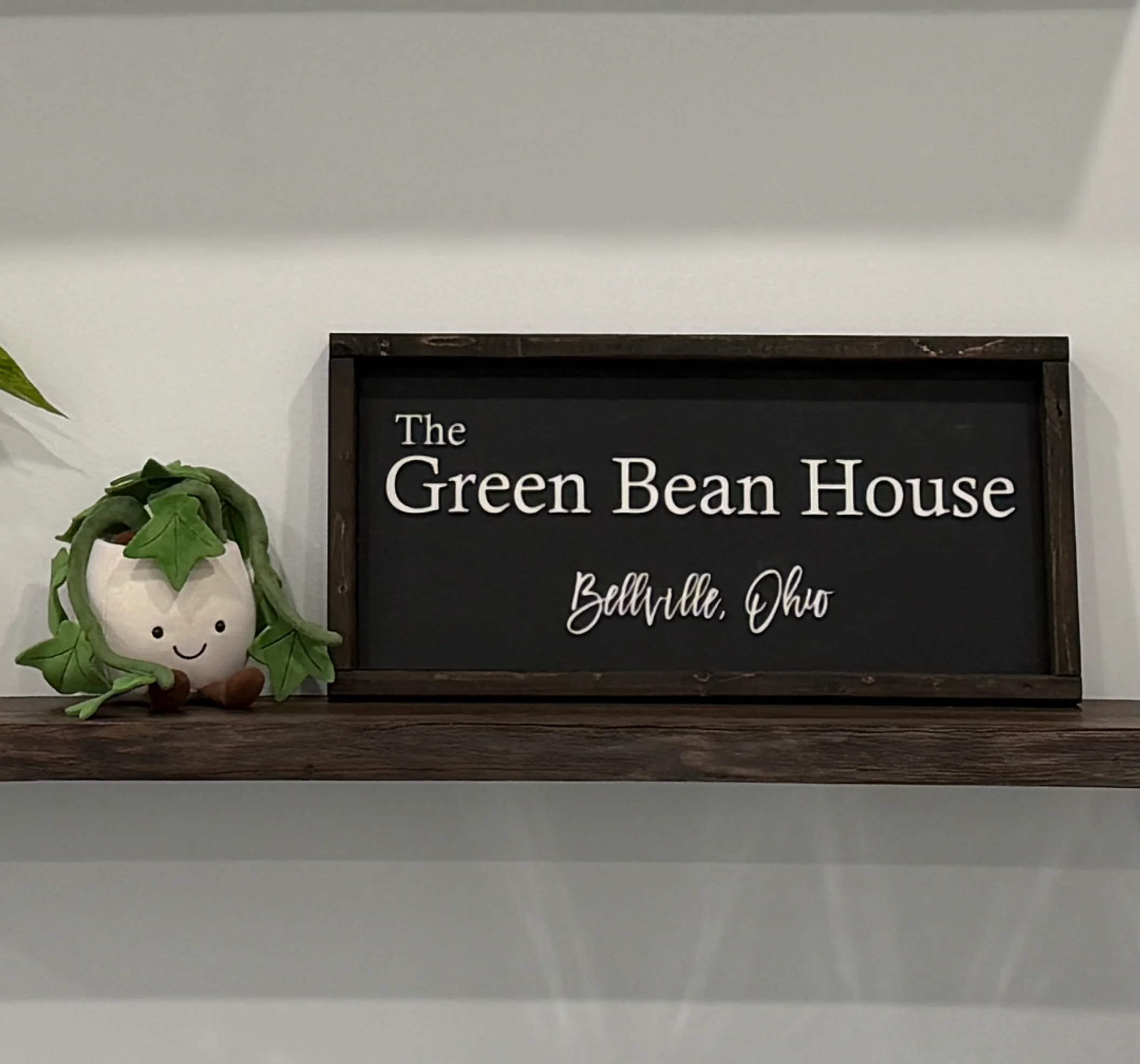 Sign for The Green Bean House in Bellville, Ohio