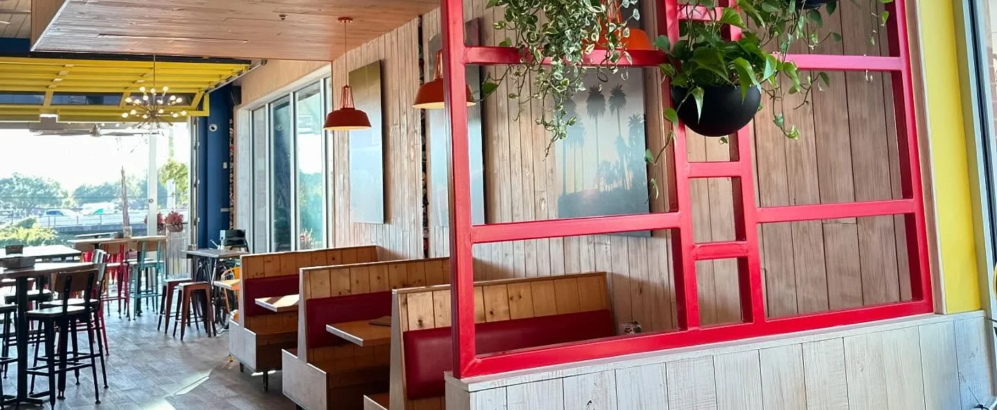 Pacific Coast Tacos Interior view of Patio Houston