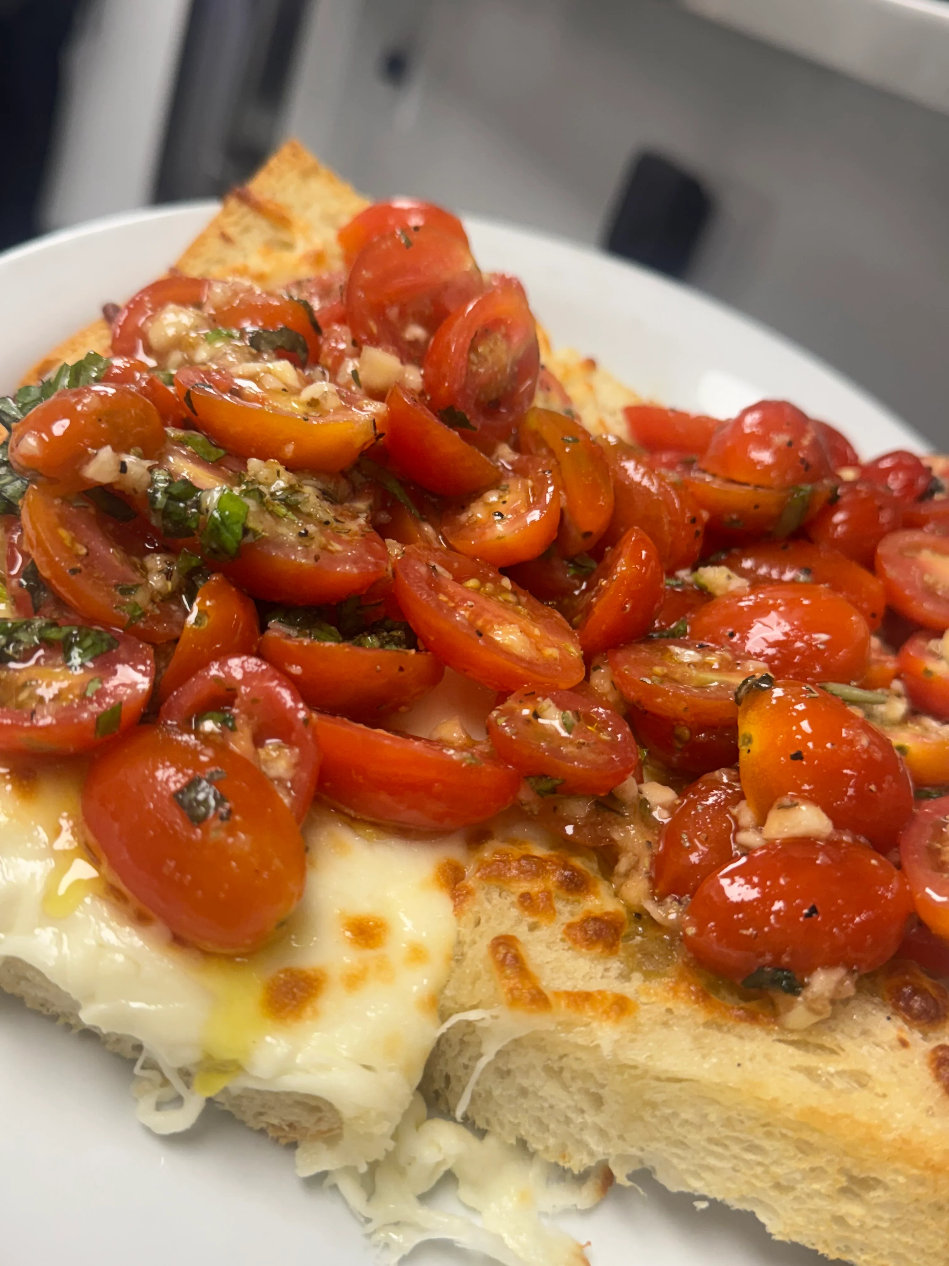 Bruschetta with fresh tomatoes on toasted homemade bread