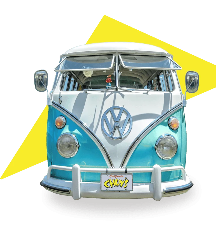 Vintage Volkswagen bus in vibrant colors