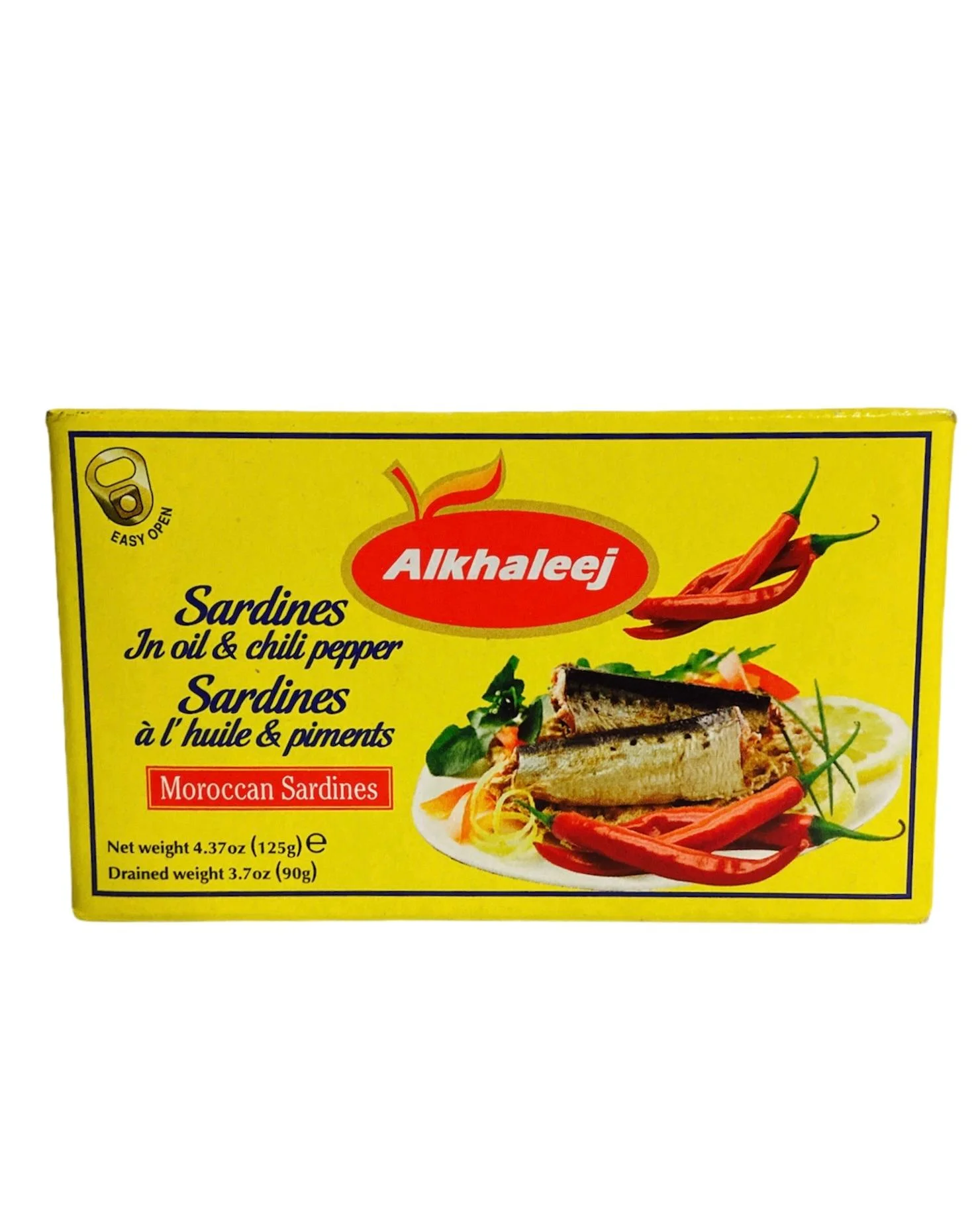 AL-KHALEEJ SARDINES REGULAR VEGETABLE OIL – CASE (50×125 G)