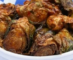 Crispy Brussels sprouts served in a bowl