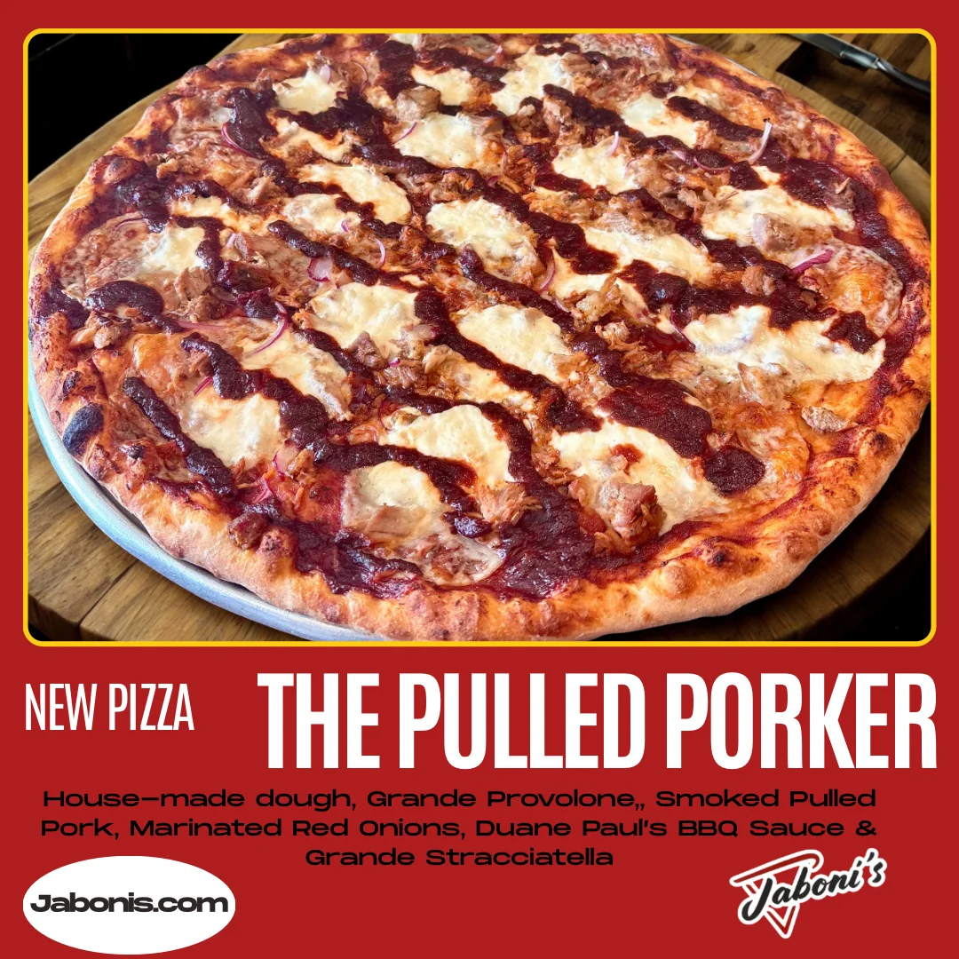 BBQ pulled pork pizza with provolone cheese