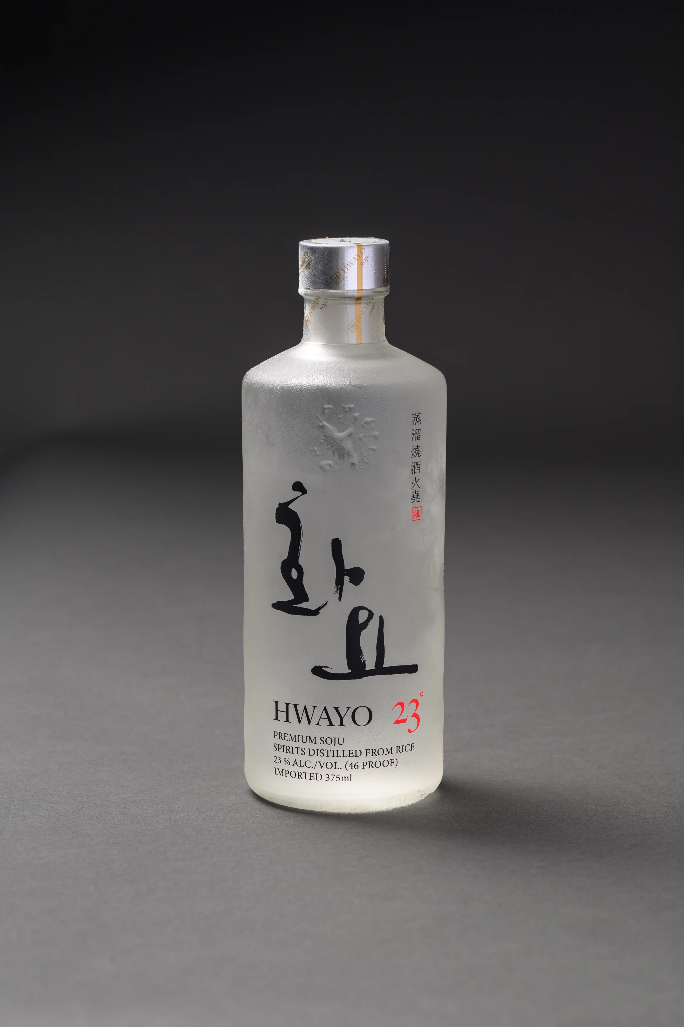 Bottle of premium Korean soju with elegant design