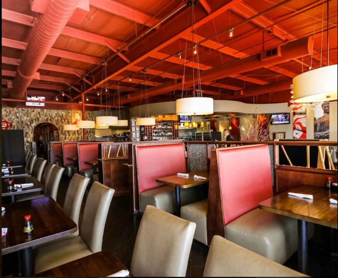 Cozy restaurant interior with modern decor and warm lighting